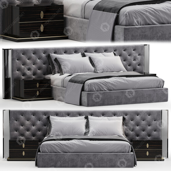 Bett und Nachttischchen Opera Contemporary Didone 3D-Modell