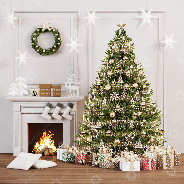 Dekoracje Merry Christmas model 3D
