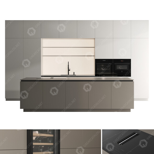 Kitchen Island Set 01 3D model