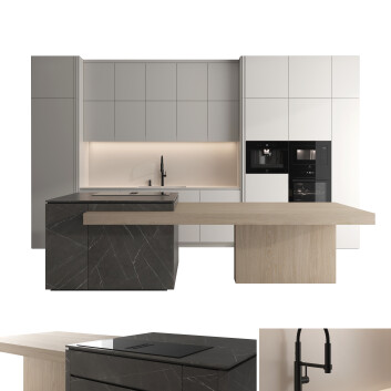 Kitchen Island Set 02 3D model