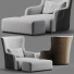 Sillón y otomana Meridiani Liu - Sergey Gnatyk