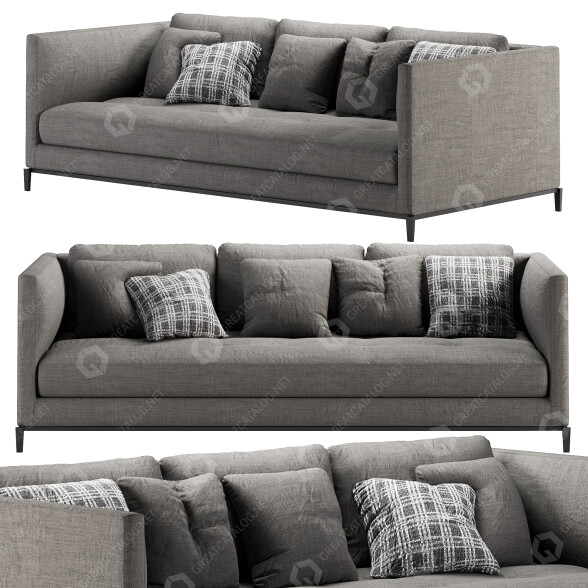 Sofa Minotti Andersen Slim 103 Quilt 3D model