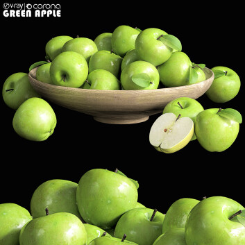 Fruits Green Apple Modèle 3D