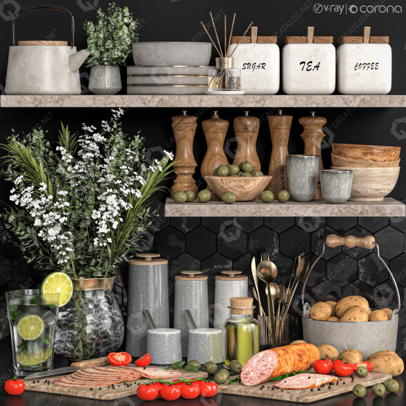 Декор Kitchen Accessories 09 3D модель