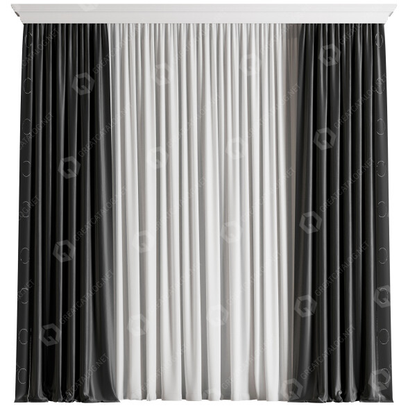Cortinas Conjunto 3 Modelo 3D