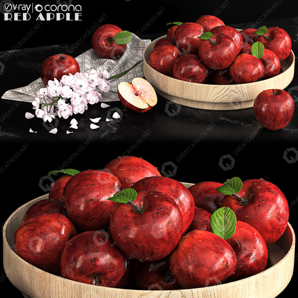 Фрукти Червоне яблуко 3D модель