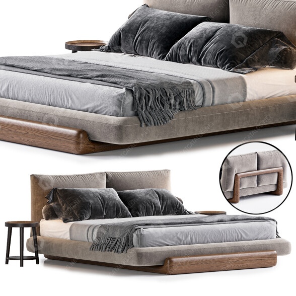 Bed and Bedside Tables Riva 1920 Sospiro 3D model