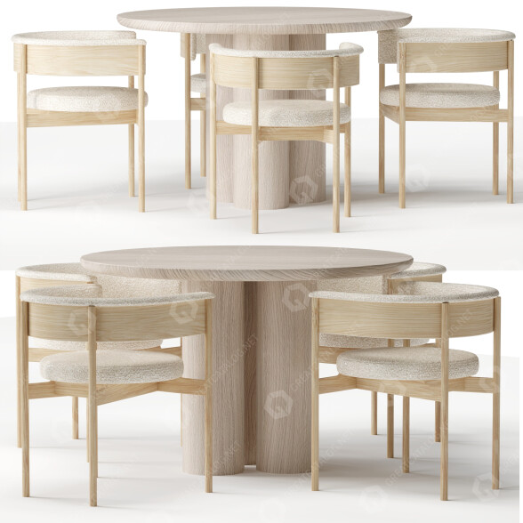 Стіл та стільці Norm Architects N-SC01 3D модель