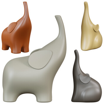 Statuettes Kapitas Elephants 3D model