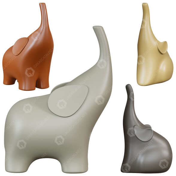 Статуетки Kapitas Elephants 3D модель