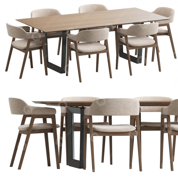 Mesa y sillas Article Savis and Bolero Modelo 3D