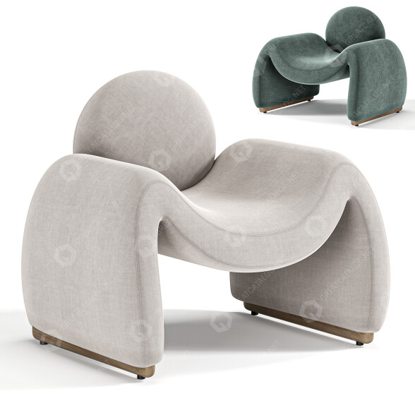 Stuhl Four Hands Rocio Knoll Sand 3D-Modell