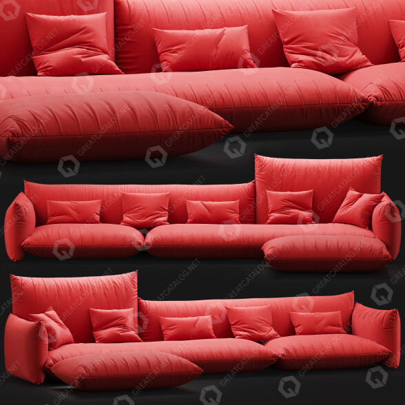 Sofa und Ottomane Alberta Bellavita 3D-Modell
