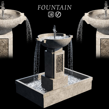 Фонтан Water and Stone 18 3D модель