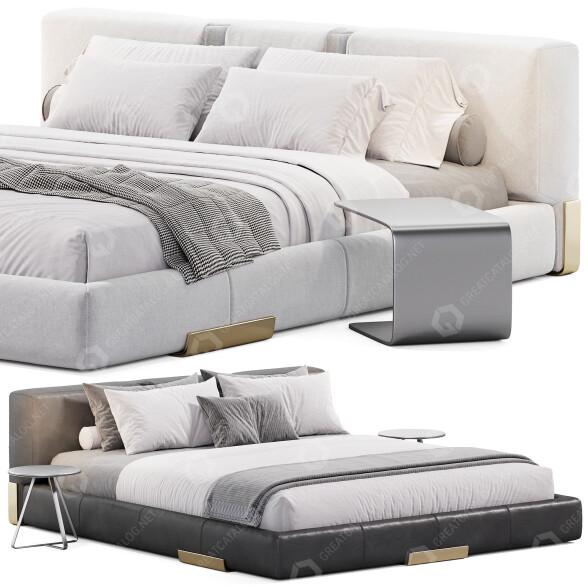 Bett und Nachttischchen Ceccotti Collezioni DC 3D-Modell