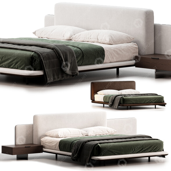 Camas y mesita de noche Minotti Horizonte Modelo 3D