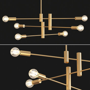 Kronleuchter  Three Tier Brushed Bronze Metal Ceiling Fixture 3D-Modell