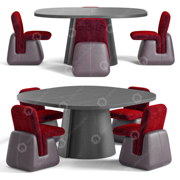 Mesa y sillas Linteloo Alter and Embrace Modelo 3D