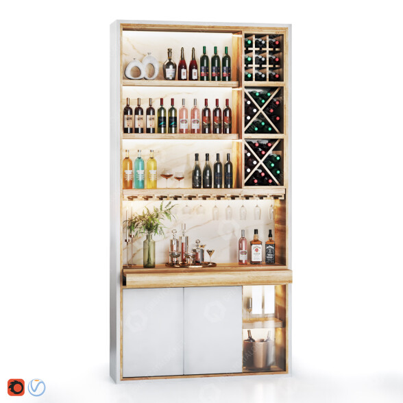 Стелажі та декор Minibar 03 Wine 3D модель