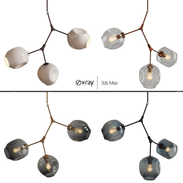Hängeleuchte The Future Perfect Branching Bubble BB.03.31 3D-Modell