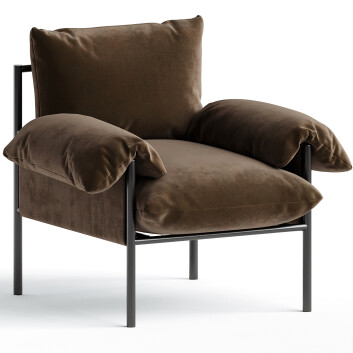 Sessel Six The Residence Metal & Velvet Lounge Chocolate