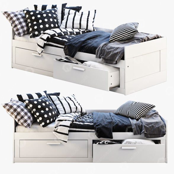 Bett IKEA Brimnes 3 3D-Modell