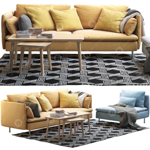 Диваны IKEA Soderhamn 3D модель