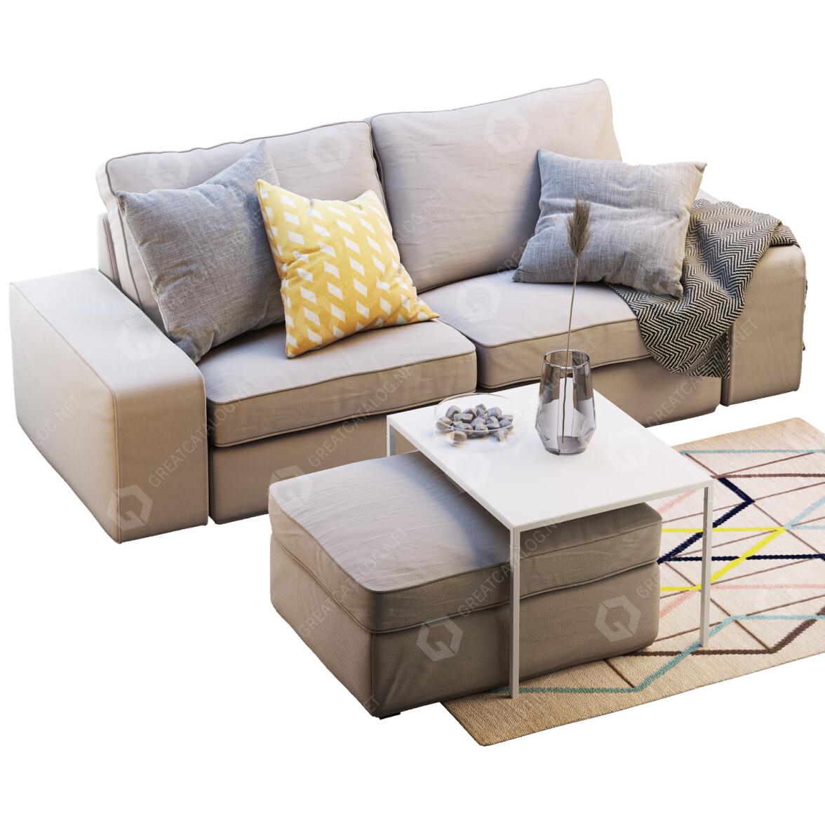 Sofa IKEA Kivik 3D model・Download 3D models・Great Catalog