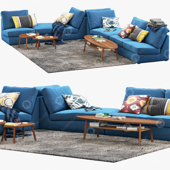 Wohnbereich IKEA Kivik 6 3D-Modell