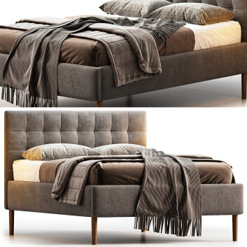 Ліжко West Elm Emmett Tufted 3D модель