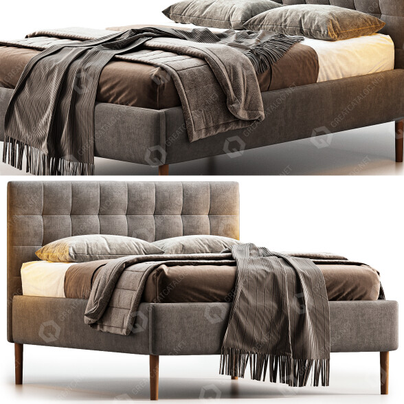 Ліжко West Elm Emmett Tufted 3D модель