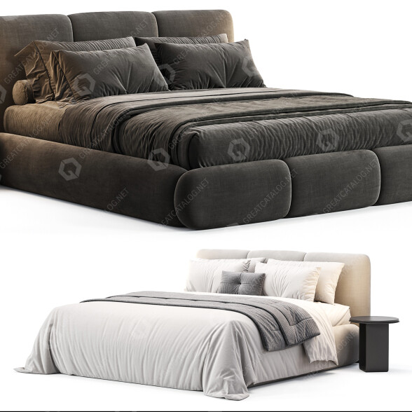 Ліжко та тумбочки Lusso Boxspringbett Mantra 3D модель