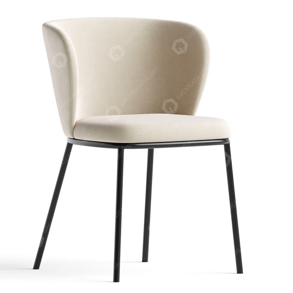 Stuhl Kave Home Ciselia Chenille 3D-Modell