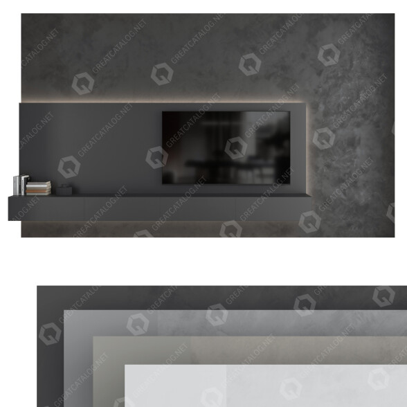 Paredes de TV Set 17 Modelo 3D