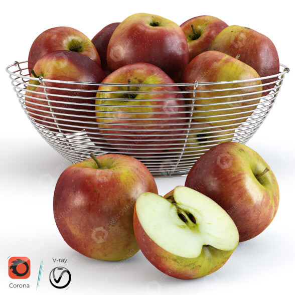 Obst Apple Set 3 3D-Modell
