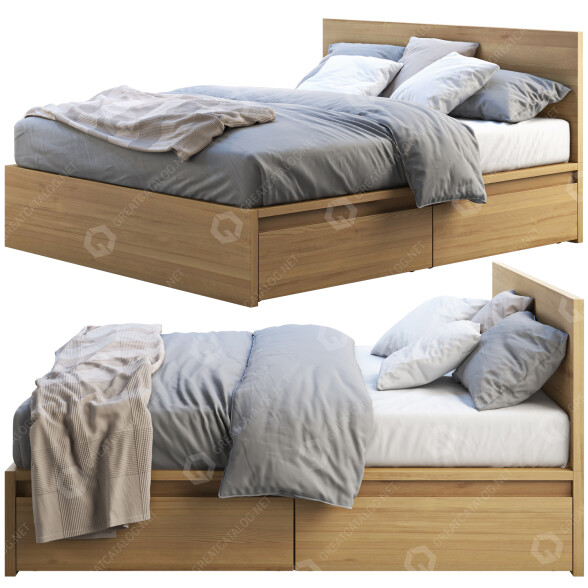 Ліжко IKEA Malm 3D модель