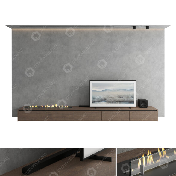 Meuble TV et décoration Set 68 modèle 3D
