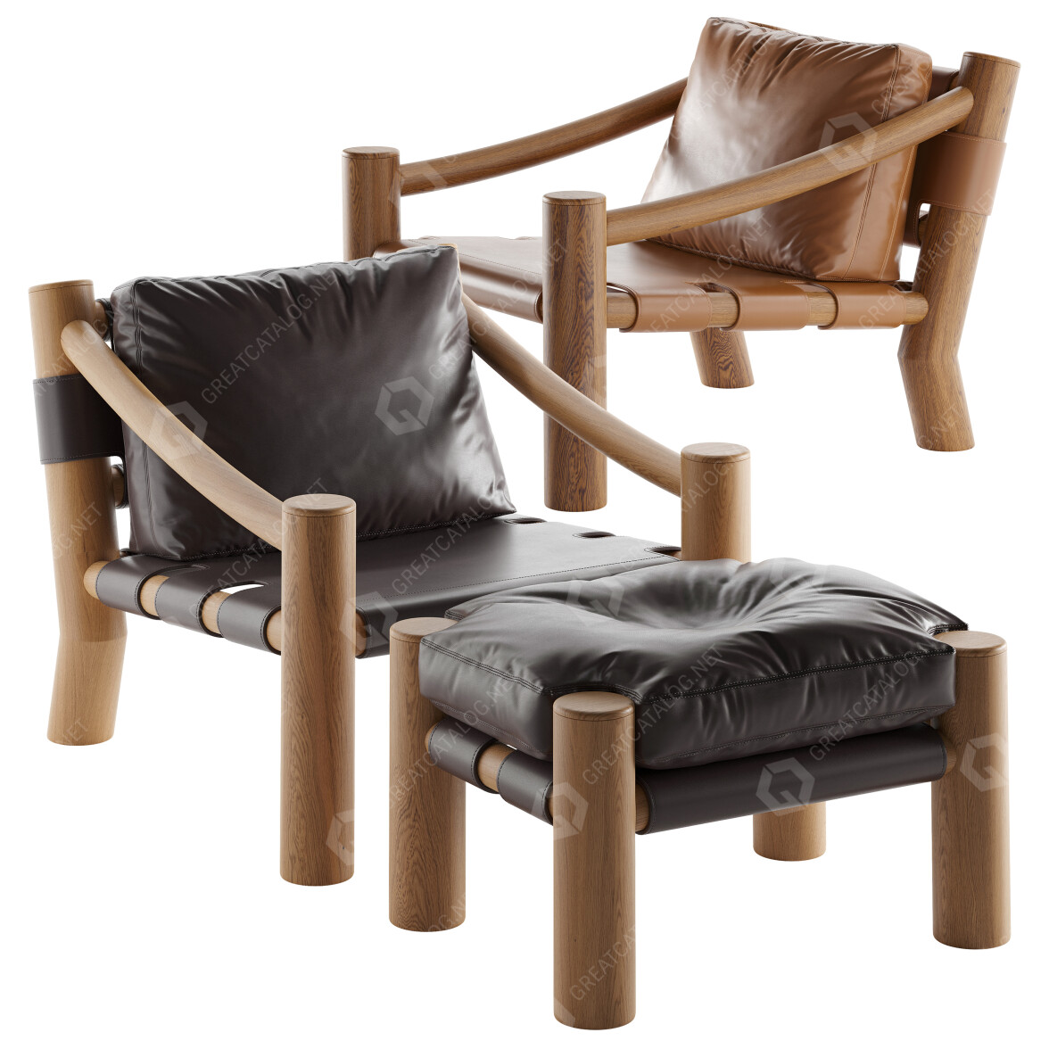 Armchair and Ottoman Tacchini Elephant 3D model