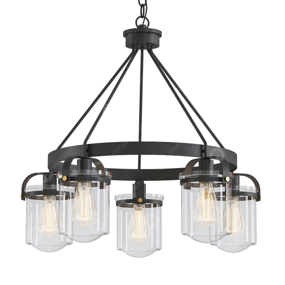 Kronleuchter Georgetown 5 - Light Dimmable Wagon Wheel by Sand & Stable 3D-Modell