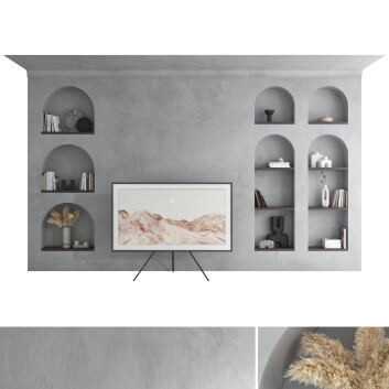 Jednostka ścienna TV i dekoracja  Set 48 Model 3D