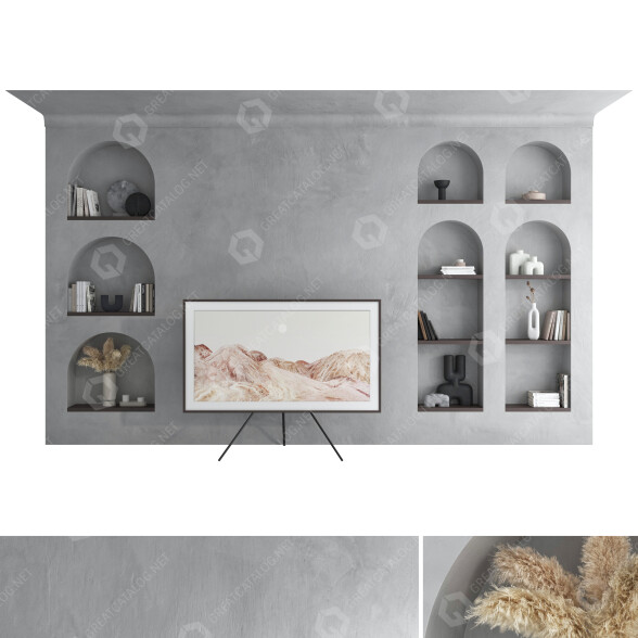 ТВ стенка и декор Set 48 3D модель