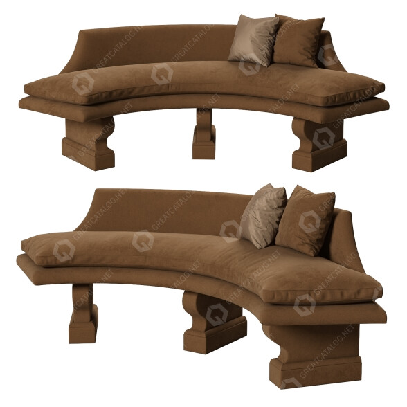 Bank Saladino Curved 3D-Modell