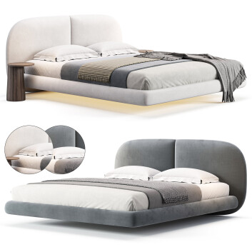 Ліжко та тумбочки Casaspace Garan Velvet Modern Floating