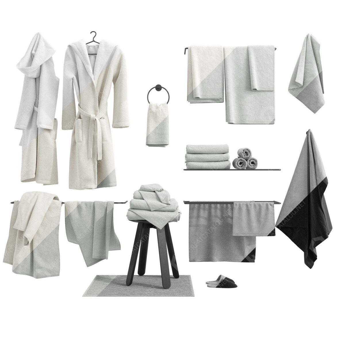 3D model Decor Zara Home Bathroom Accessories Set 01