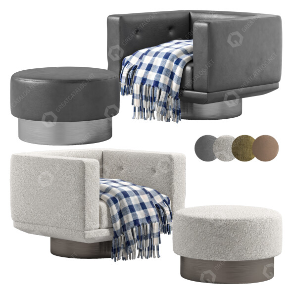 Крiсло та пуф Minotti Sally 3D модель