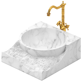 Умывальник White Marble with Brass 3D модель