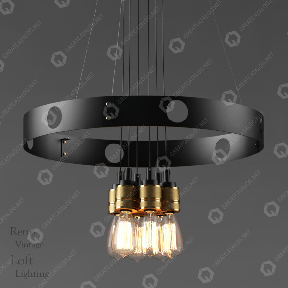 Żyrandol Edison Retro Vintage Loft model 3D