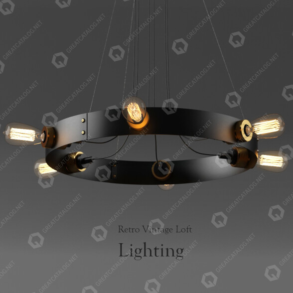 Lustre Edison Retro Vintage Loft 02 modèle 3D