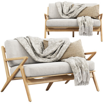 Диван  Joybird Soto Concave Loveseat 2 3D модель