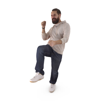 Чоловік Beard Fan Full Body 3D модель